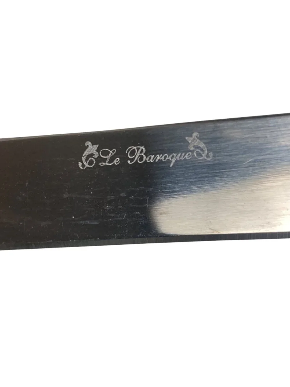 Vintage Le Baroque Carving Knife & Fork Set Green Handles Stainless Steel